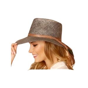 Bigalli Hope Panama Vintage Effect Green and Brown Panama Hat